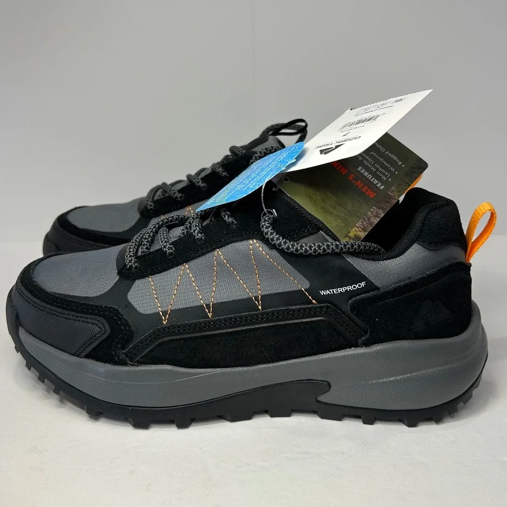 Ozark Trail Men WP Hike Low Black‎ Grey Waterproof Hiking Shoes  Men's Size 6